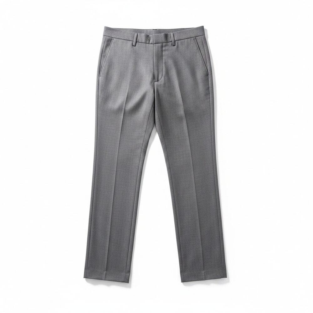 Haggar Eclo Slim Stretch Slacks Gray Recycled Polyester Flat Front Size 30x32
